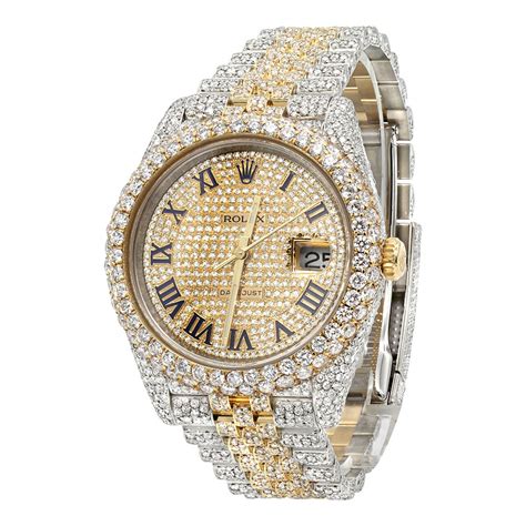 fake gold watches with diamonds|bust down watch real diamond.